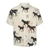 Men's Casual Shirts Horse Animal Beach Shirt Hawaiian Novelty Blouses Male Print Big Size 3XL 4XL
