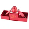 Clusterringen Bruiloft Rose Ring Box Metaal Hijssieraden Cadeau voor ketting