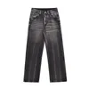 Mäns jeans Lacible Grain Washed 2023 Design Black Casual Autumn Winter Vintage Men Kvinnor Multipla fickor Byxor