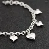 Charm Bracelets Fashion Women Simple Female Sliver Color Trend Stainless Steel Lover Bead Chain Bracelet Gift Jewelry