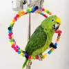 Diğer kuş malzemeleri papağan oyuncak kemerli tırmanma salıncak tekerleği renkli ahşap yuvarlak şekil asılı kafes aksesuarları
