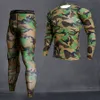 Sous-vêtements thermiques pour hommes Ensemble de sous-vêtements thermiques de camouflage pour hommes Caleçons longs Sous-vêtements thermiques d'hiver Couche de base Hommes Sports Compression Chemises à manches longues 230907