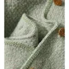 Wool Blends Women Women Classic Green Tweed Hand Craft Short Faux wełniany jesień Sym Szczupły Owebiar Wełniany płaszcz 230906