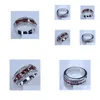 Bagues de bande Victoria Wieck Bijoux de luxe 10kt or blanc rempli rouge grenat simulé diamant mariage princesse bagues de mariée pour hommes cadeau Dhke1