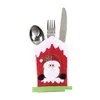 Julekorationer Santa Hat Reindeer Nyårsficka gaffel knivens bestick hållare väska hemfest bord middag dekoration bordsvaror er dhzqb