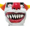 Party Masks Scary Evil Halloween Clown Mask Horror Cosplay Costume Props Vuxen Latex Clown Full Head Masks Röddgult hår X0907