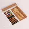 Outils de fabrication de sushis, Kit de sushis en bambou comprenant 2 tapis roulants, 1 palette, 1 épandeur, 5 paires de baguettes G0907