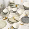 Assiettes complètes ensemble de Vaisselle porcelaine salle à manger Table de luxe plats en céramique Vaisselle Cuisine produits ménagers