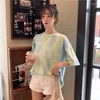 Women's T Shirts Woman's Tshirts Summer Korean Style Tie-dye Loose Short Sleeve Casual Sale Woman Top Tee Shirt Drop ZBBA25