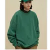 Men's Hoodies Autumn And Winter Heavy Cotton Blue Pattern Dyed Washed Old Loose Round Neck Pullover Sweater Men