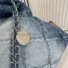 Schoudertassen Channnel 22 Denim Grand Boodschappentas Tote Travel Designer Vrouw Sling Body Duurste Gabrielle Gewatteerd