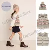 Pullover Winter Autumn Knitted Vest for Girls Boys Brand FW23 Cherry Woolen Hat Kids kläder Knitwear 100 Wool 230906