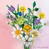 Bloques de construcción de ramo de flores románticas Sakura Rose, bricolaje, adorno en maceta, juguetes de montaje para niñas, regalos R230907