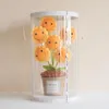 Flores decorativas hechas a mano para mujer, girasol de ganchillo en una maceta, adornos bonitos en maceta, regalo de agradecimiento, decoración del hogar, regalo