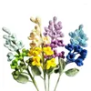 Dekoratif çiçekler 3 dal yapay leylak karanfil örgü bitkileri ev buket diy partisi el dekor pembe mavi karışık renk