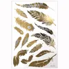 1PCS Flash Metallic Wasserdichte Tattoo Gold Silber Frauen Mode Henna Pfau Feder Design Temporäre Tattoo Stick Paster280I