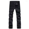 Мужские джинсы мужские большие размеры 38 40 тонкие узкие эластичные прямые классическая версия простых черных джинсовых брюк мужская брендовая одежда