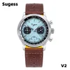 ساعة Wristwatches Sugess Pilot Watch of Men 1963 Movement Handwind Chronograph Wristwatches Sapphire Hand Winder Roy PowerReserve Luminous V2 230907