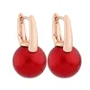 Dingle örhängen lyxkvalitet Big Round Shell Pearl Earring Modern Women's 585 Rose Gold Color Fashion Jewelry Funny Gift