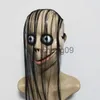 Party Masks New Halloween Horror with Long Hair MO Mask Funny Mask V-shaped Mouth Mask with Hair Female Ghost Mask Roleplay MO Mask Masks x0907