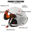 スキーヘルメットムーン高品質のスキーヘルメットゴーグル統合式PCEPSアウトドアスポーツスキースノーボードスケートボードヘルメット230907