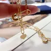 Chains KUGG 18K Yellow Gold Necklace Fashion Handmabe Pin Design INS Style Coarse Chain Exquisite Party Jewelry For Lady