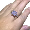 Victoria Sparkling Fashion Jewelry 925 Sterling Silver Princess Cut White Topaz CZ Diamond Promise Women Wedding Bridal Ring per L5063995