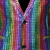 Mens Rainbow Plaid Lentejuelas Glitter Tail Coat Stage Singer Traje Homme Boda Novio Prom Trajes de esmoquin Hombres Traje Chaqueta Pantalones Men301q