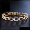 Wedding Bracelets Choucong Brand Luxury Jewelry Wedding Bracelet 18K White Gold Fill Pave Sapphire Cz Diamond Zircon Simple Fashion Pa Dhdvr