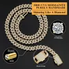 Passera diamanttestaren Moissanite Jewelerie Hip Hop Necklace 8mm 10mm 925 Sterling Silver Moissanite Cuban Link Chain RWQII