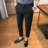 Men's Pants Spring British Business Nine-point Slim Korean Version Of Small Foot Dress Thin Stretch Hanging Casual