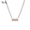 Pendant Necklaces Statement Bead Crystal Pendants Necklace Rose Gold Color Clear Jewelry For Women Gifts Collier Femme