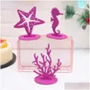 Party Decoration Mermaid Coral Seahorse Diy Felt Decor Table Desktop prydnad barns födelsedag baby shower leveranser rra58 drop d dhruo