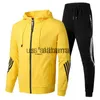 Herren-Trainingsanzüge, Sportbekleidung, Herren-Training, Workout-Kleidung, Fitness-Kleidung, Laufen, Fitnessstudio, 2-teiliger Kapuzen-Trainingsanzug, Sweatsuit, Herren-Jogger-Anzüge, Set x0907