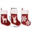 Julekorationer Plaid Print Stocking Socks Red Black Candy Presentväskor Xmas Tree Hanging Ornament Nyårsdekor VT1727 Drop Deliv DH2E6