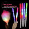 Autres fournitures de fête festives Non jetables de qualité alimentaire Light Cotton Candy Cones Colorf Glowing Luminous Marshmallow Sticks Clignotant Ke Dheld