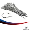 PQY Racing 200mm x 12 300mm x 12 rostfritt stålhuvudavgas Wrap Självlåsning Kabel Zip Ties Straps 100 st PQY-S232I