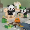 Bloklar Sevimli Panda Yapı Blokları Set 3in1 Hayvan Modeli İnşaat Diy Oyuncaklar Çocuklar İçin Noel Hediyesi R230907