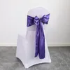 SASHES 25st Satin Chair Wedding Ribbon Bow Knot Ties for El Banquet Decoration Event Party Supplies 230907