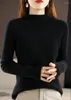 Kvinnors tröjor Turtleneck Pullover Fall/Winter Cashmere tröja Kvinnor Pure Color Casual Långärmad lös stickad bottenskjorta
