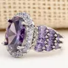 Wedding Rings UFOORO Luxury Purple Ring 3 CT Charm Marquis Cut Zircon Band Princess Engagment Jewelry Gift For Women