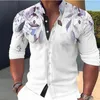 Camisas de vestido masculinas 2023 Muscle Sports Room Camisa Casual Stand Collar Botão Moda Novidade Ao Ar Livre Rua Havaiana Homens Plus Size