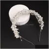 Hair Jewelry Bridal Tiara Headwear Pearl Crown Princess Pear Crystal Headband Accessories 230202 Drop Delivery Hairjewelry Dhcgf