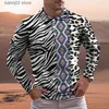 T-shirt Autunno inverno maschile maschile a manica lunga bottone 3d stampa 3d hauku graphic graphic mature top top pullover stile stile casual t230907