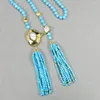 Pendant Necklaces Round Faced Blue Turquoise Asymmetric Keshi Pearl Necklace Luxury Style Wedding For Women Jewelry