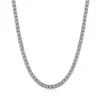 Kedjor S925 Sterling Silver Necklace 2mm Single Row Full Zircon Tennis Chain Lock Bone Fashion Women's Birthday Party Gift