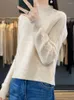 Pulls pour femmes Pull en laine Femmes Demi-col haut à manches longues Tops Tricot Coréen Mode Lâche Pull surdimensionné Mujer Crochet Jumper