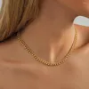 Choker Creative Retro Copper Chain Necklace For Women Simple Personality Ladies Birthday Party Gift Jewelry Wholesale Direct Selling