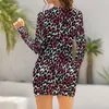 Casual Dresses Pink Leopard Dress Long Sleeve Animal Skin Print Aesthetic Summer Vintage Bodycon Women Graphic Oversize Clothing