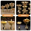 Candle Holders 2 Pcs Brass Ghee Lamp Holder Gold Trim Copper Stand Supplies Cup Oil Stick Temple Use Hall